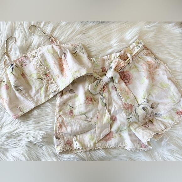 Caroline Constas Floral Linen Shorts & Top Set Size Small Retail $400 - Picture 4 of 16